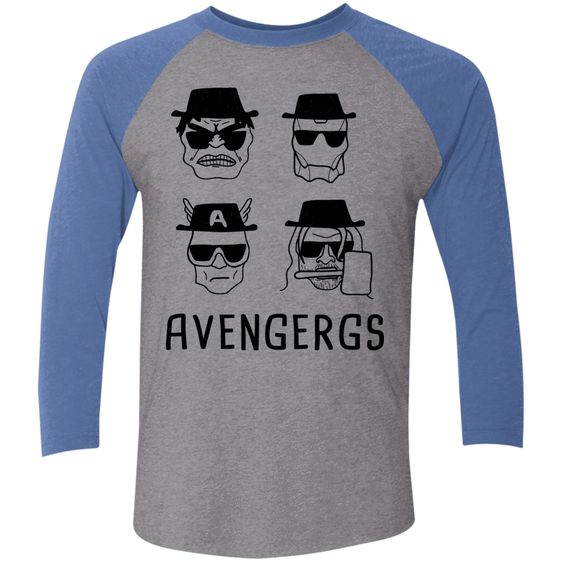 T-Shirts Premium Heather/Vintage Royal / X-Small Avengergs Men's Triblend 3/4 Sleeve