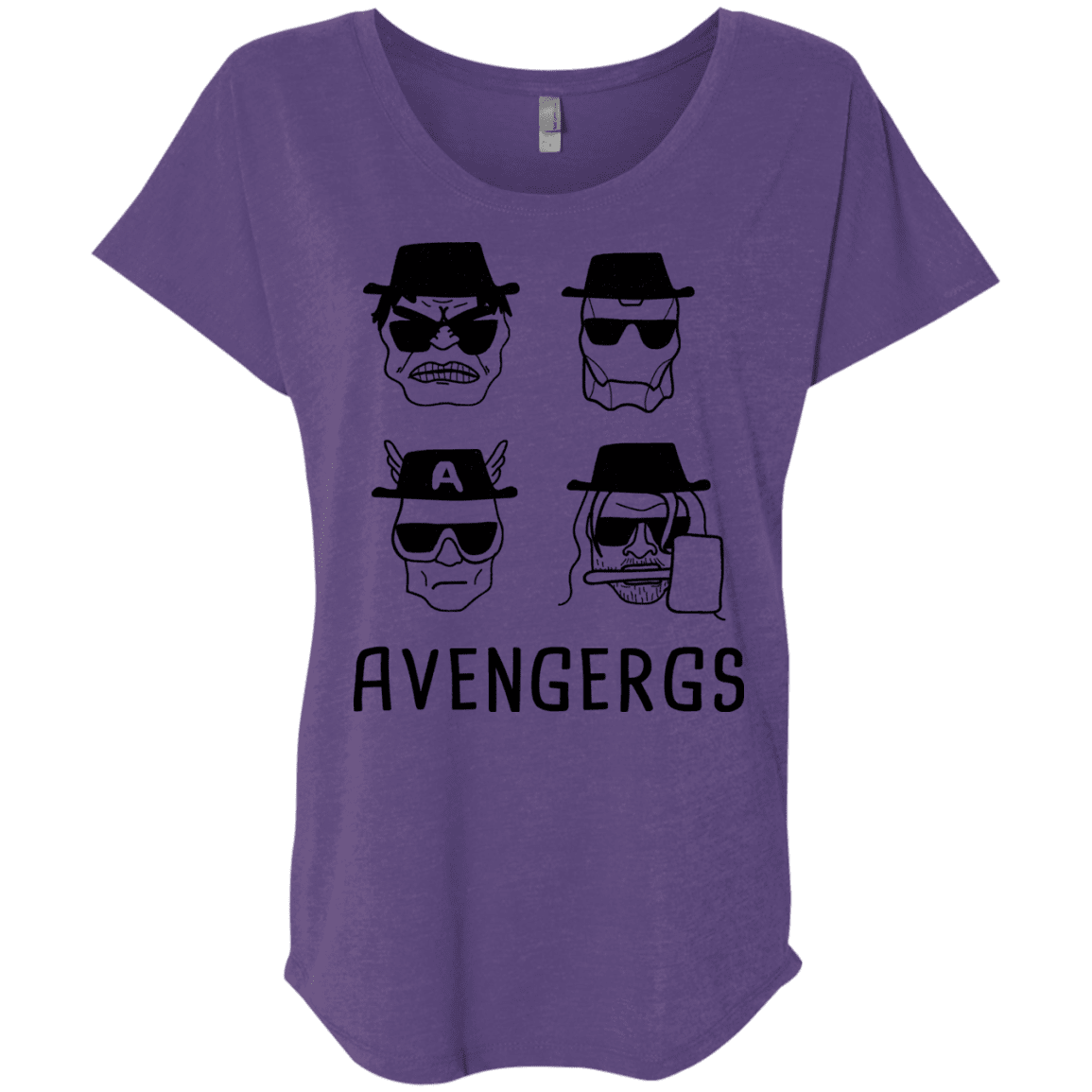 T-Shirts Purple Rush / X-Small Avengergs Triblend Dolman Sleeve