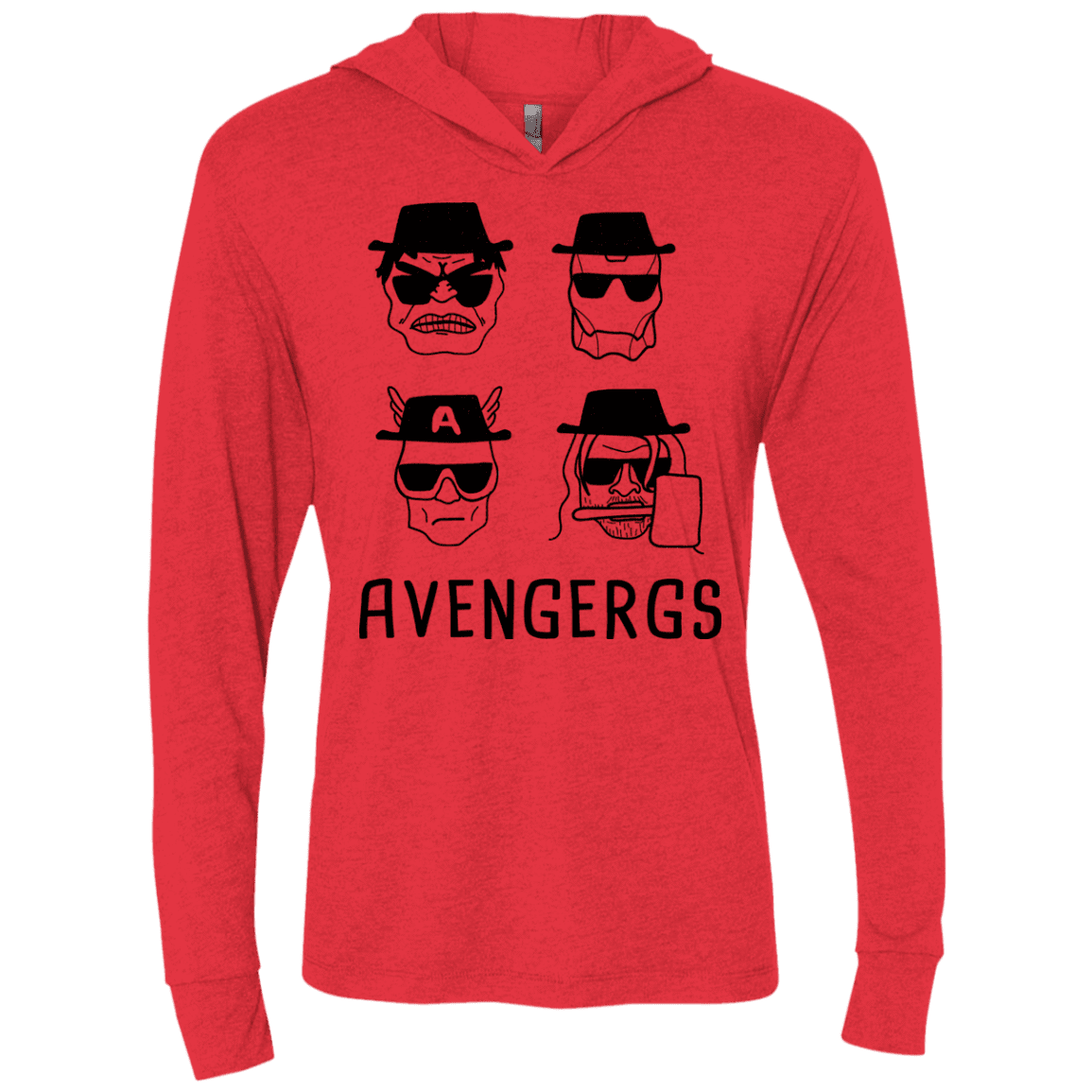 T-Shirts Vintage Red / X-Small Avengergs Triblend Long Sleeve Hoodie Tee