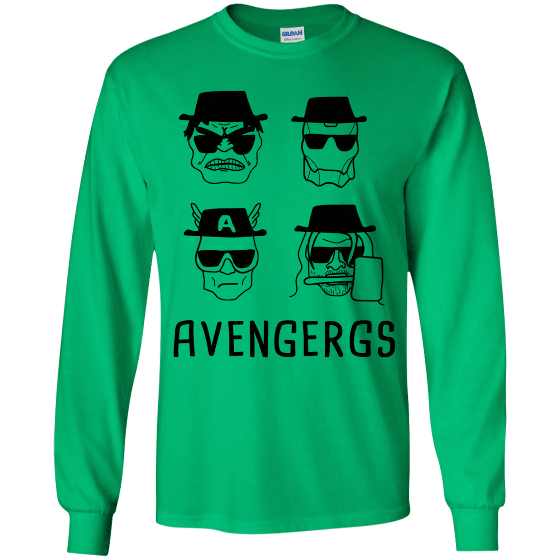 T-Shirts Irish Green / YS Avengergs Youth Long Sleeve T-Shirt