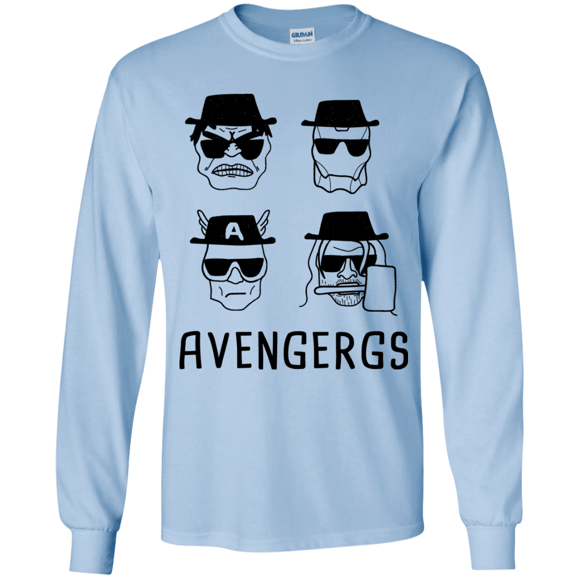 T-Shirts Light Blue / YS Avengergs Youth Long Sleeve T-Shirt