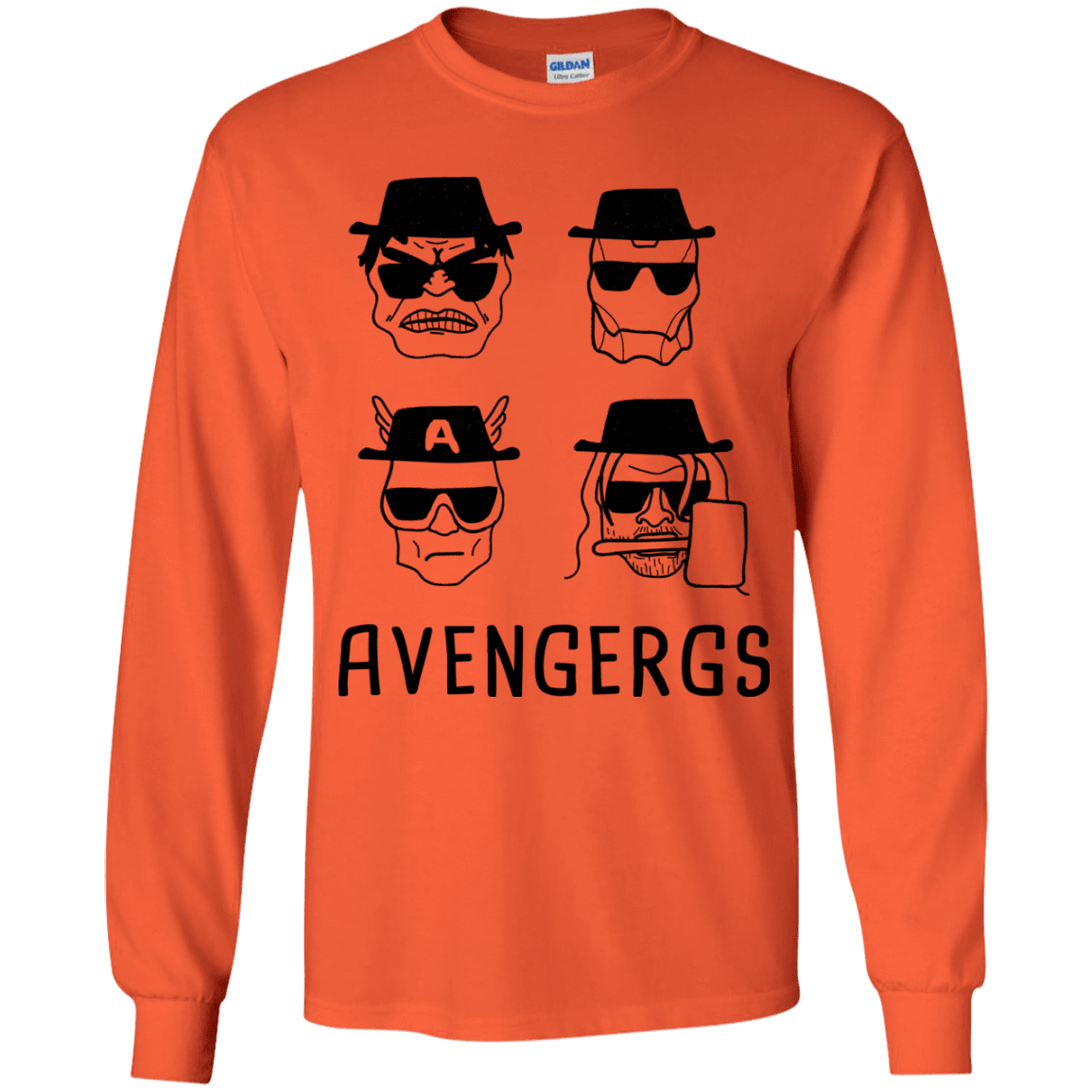 T-Shirts Orange / YS Avengergs Youth Long Sleeve T-Shirt