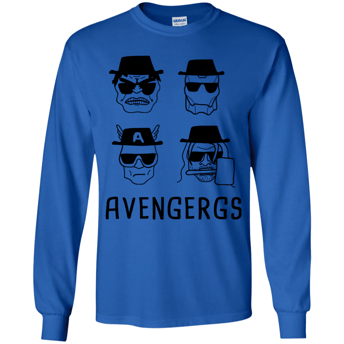 T-Shirts Royal / YS Avengergs Youth Long Sleeve T-Shirt
