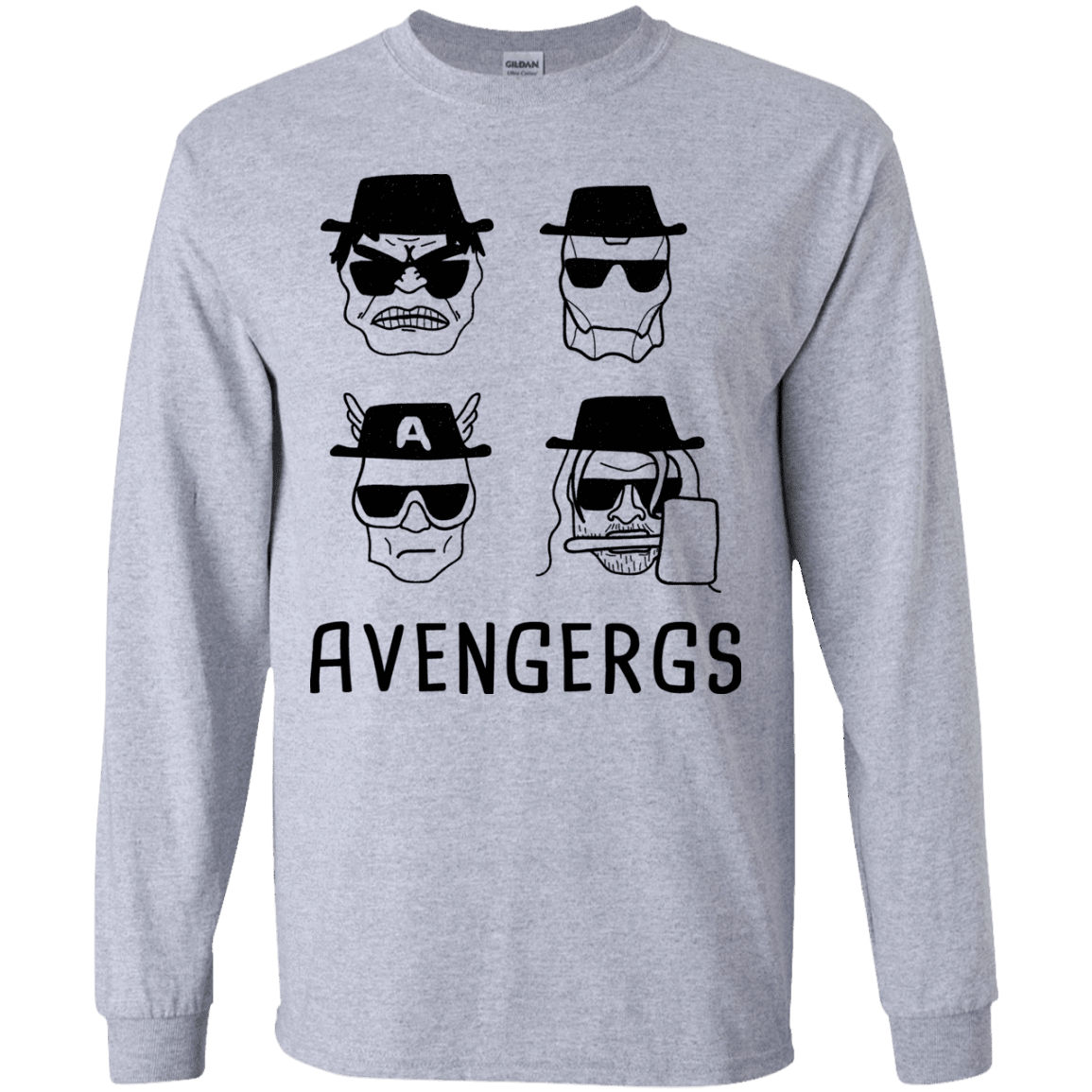 T-Shirts Sport Grey / YS Avengergs Youth Long Sleeve T-Shirt