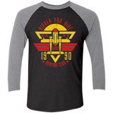 T-Shirts Vintage Black/Premium Heather / X-Small Aviation Club Men's Triblend 3/4 Sleeve