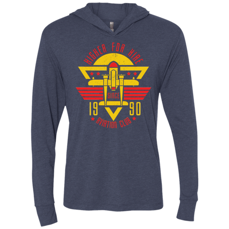 T-Shirts Vintage Navy / X-Small Aviation Club Triblend Long Sleeve Hoodie Tee