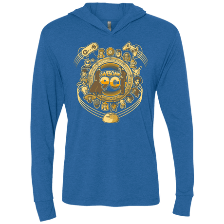 T-Shirts Vintage Royal / X-Small AWESOME 90S Triblend Long Sleeve Hoodie Tee