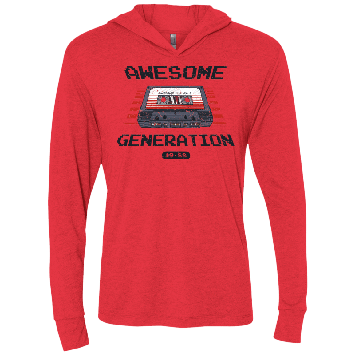T-Shirts Vintage Red / X-Small Awesome Generation Triblend Long Sleeve Hoodie Tee
