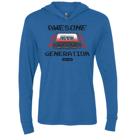 T-Shirts Vintage Royal / X-Small Awesome Generation Triblend Long Sleeve Hoodie Tee