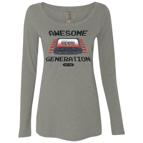 T-Shirts Venetian Grey / Small Awesome Generation Women's Triblend Long Sleeve Shirt