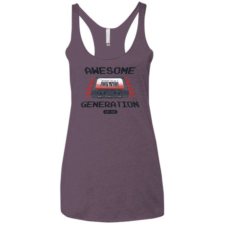 T-Shirts Vintage Purple / X-Small Awesome Generation Women's Triblend Racerback Tank