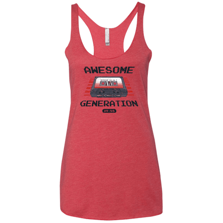 T-Shirts Vintage Red / X-Small Awesome Generation Women's Triblend Racerback Tank