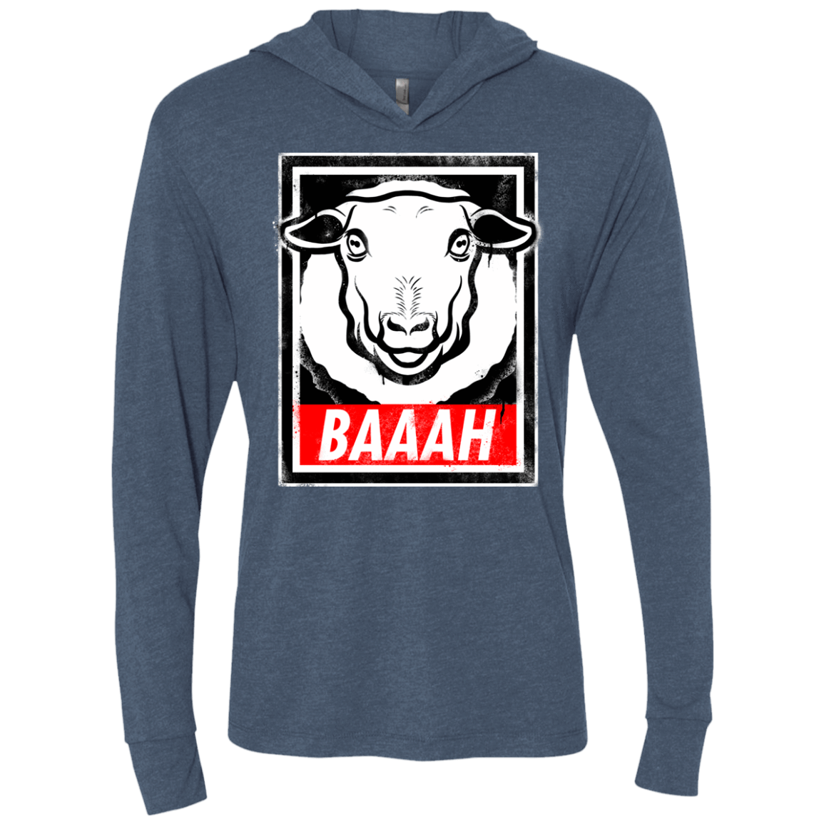 T-Shirts Indigo / X-Small BAAAH Triblend Long Sleeve Hoodie Tee