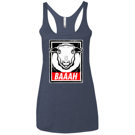 T-Shirts Vintage Navy / X-Small BAAAH Women's Triblend Racerback Tank