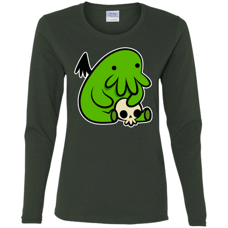 T-Shirts Forest / S Baby Cthulhu Women's Long Sleeve T-Shirt
