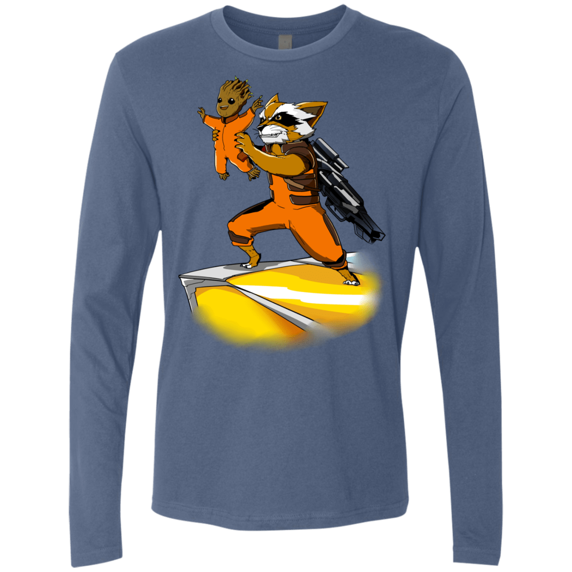 T-Shirts Indigo / Small Baby Groot Men's Premium Long Sleeve