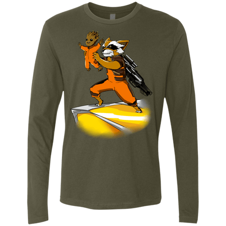 T-Shirts Military Green / Small Baby Groot Men's Premium Long Sleeve