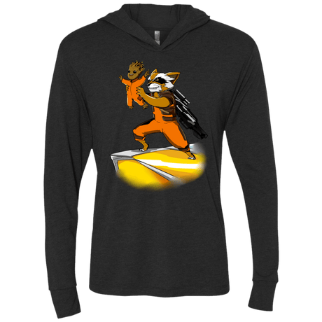 T-Shirts Vintage Black / X-Small Baby Groot Triblend Long Sleeve Hoodie Tee