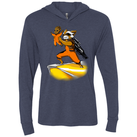 T-Shirts Vintage Navy / X-Small Baby Groot Triblend Long Sleeve Hoodie Tee