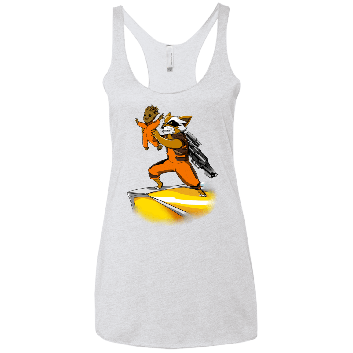 T-Shirts Heather White / X-Small Baby Groot Women's Triblend Racerback Tank