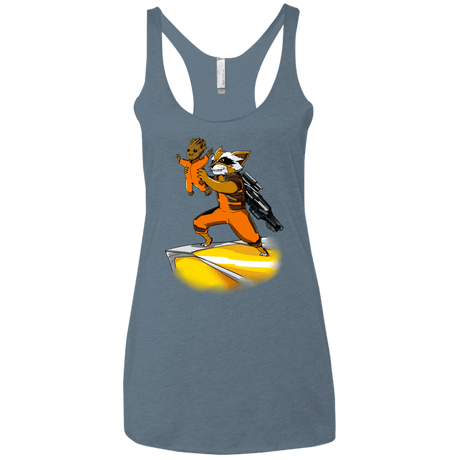 T-Shirts Indigo / X-Small Baby Groot Women's Triblend Racerback Tank