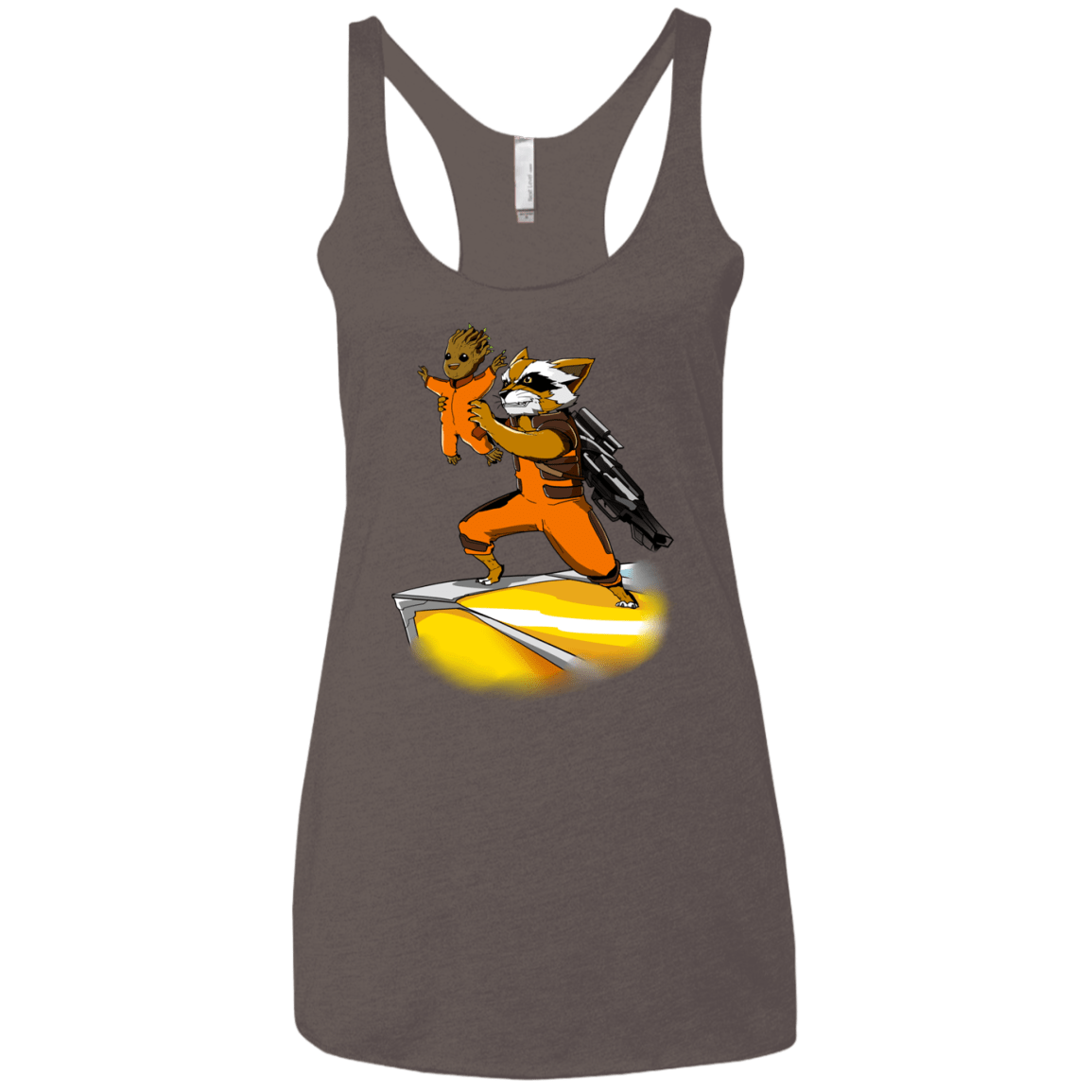 T-Shirts Macchiato / X-Small Baby Groot Women's Triblend Racerback Tank