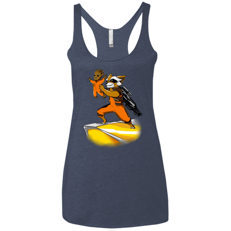 T-Shirts Vintage Navy / X-Small Baby Groot Women's Triblend Racerback Tank