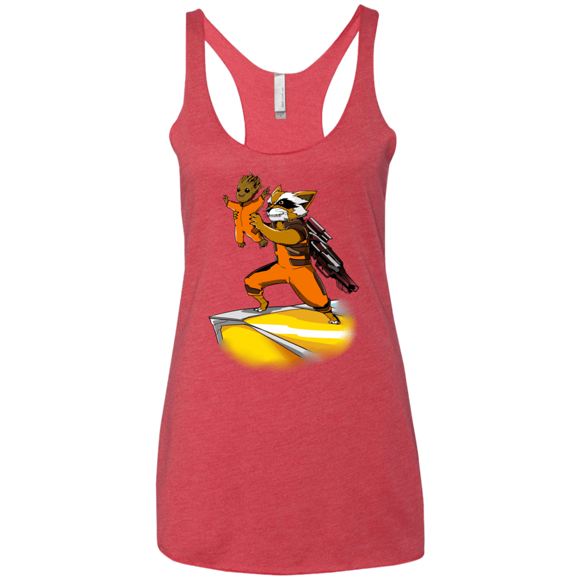 T-Shirts Vintage Red / X-Small Baby Groot Women's Triblend Racerback Tank