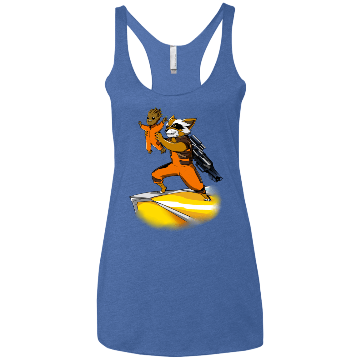 T-Shirts Vintage Royal / X-Small Baby Groot Women's Triblend Racerback Tank