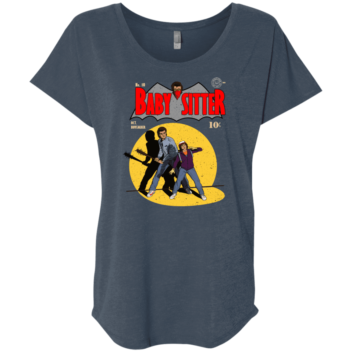 T-Shirts Indigo / X-Small Babysitter Batman Triblend Dolman Sleeve