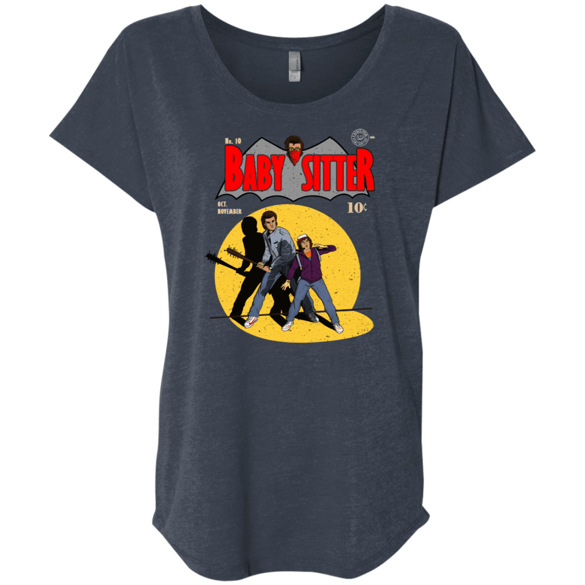 T-Shirts Vintage Navy / X-Small Babysitter Batman Triblend Dolman Sleeve