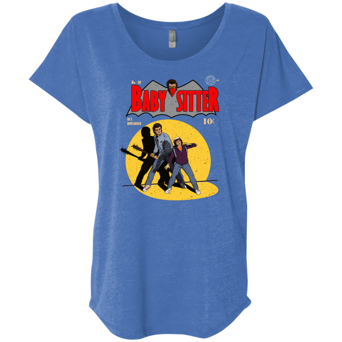 T-Shirts Vintage Royal / X-Small Babysitter Batman Triblend Dolman Sleeve
