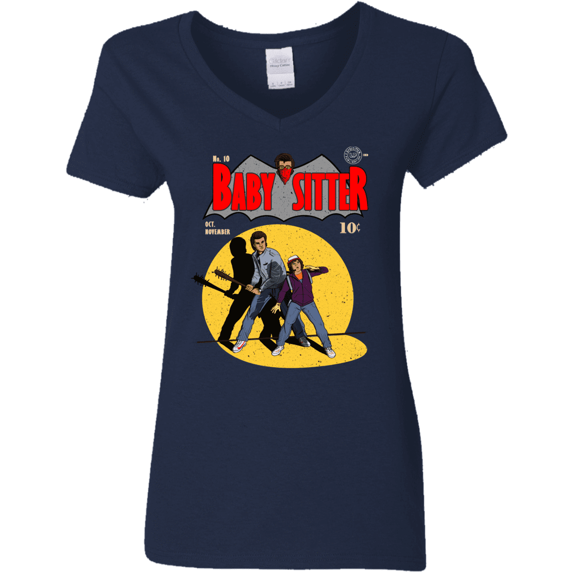 T-Shirts Navy / S Babysitter Batman Women's V-Neck T-Shirt