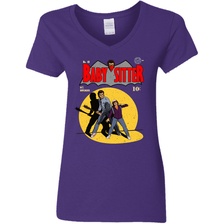 T-Shirts Purple / S Babysitter Batman Women's V-Neck T-Shirt