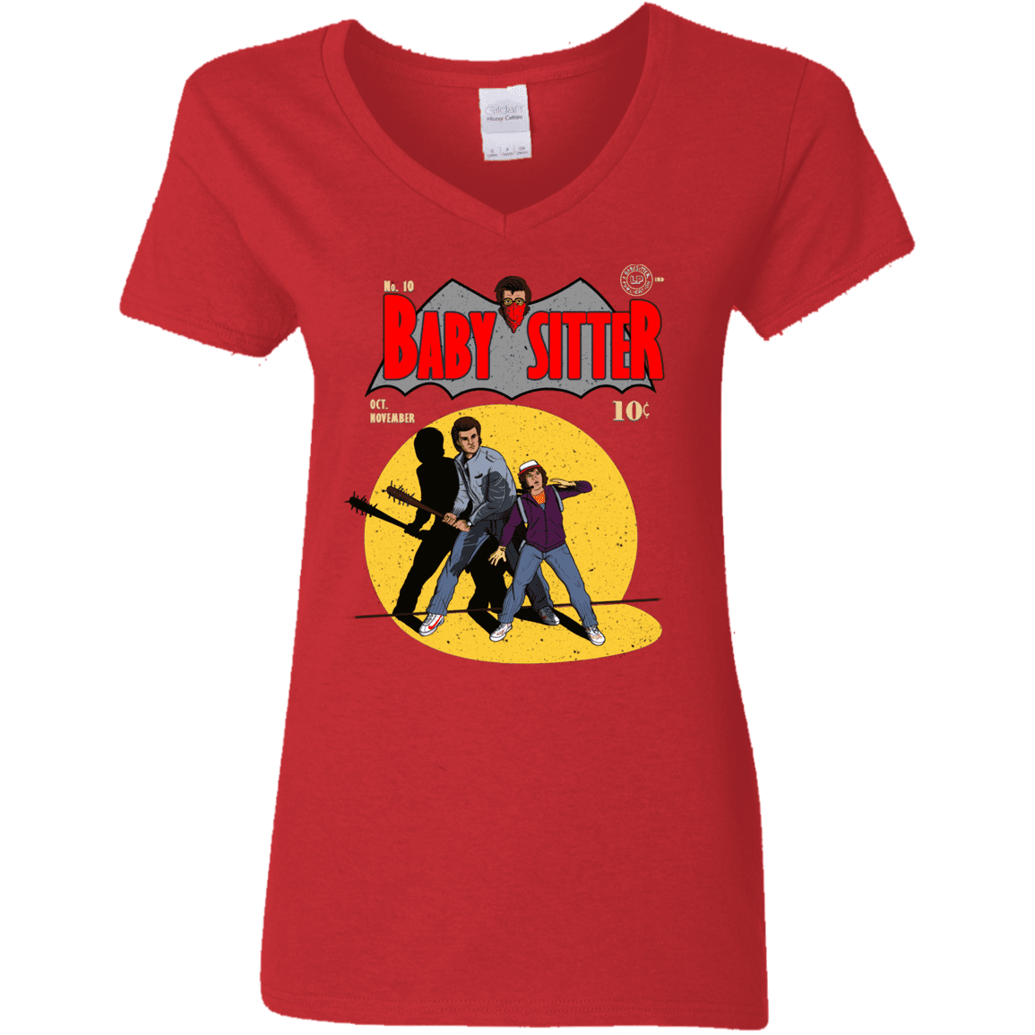 T-Shirts Red / S Babysitter Batman Women's V-Neck T-Shirt