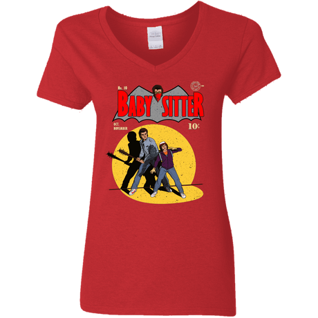 T-Shirts Red / S Babysitter Batman Women's V-Neck T-Shirt