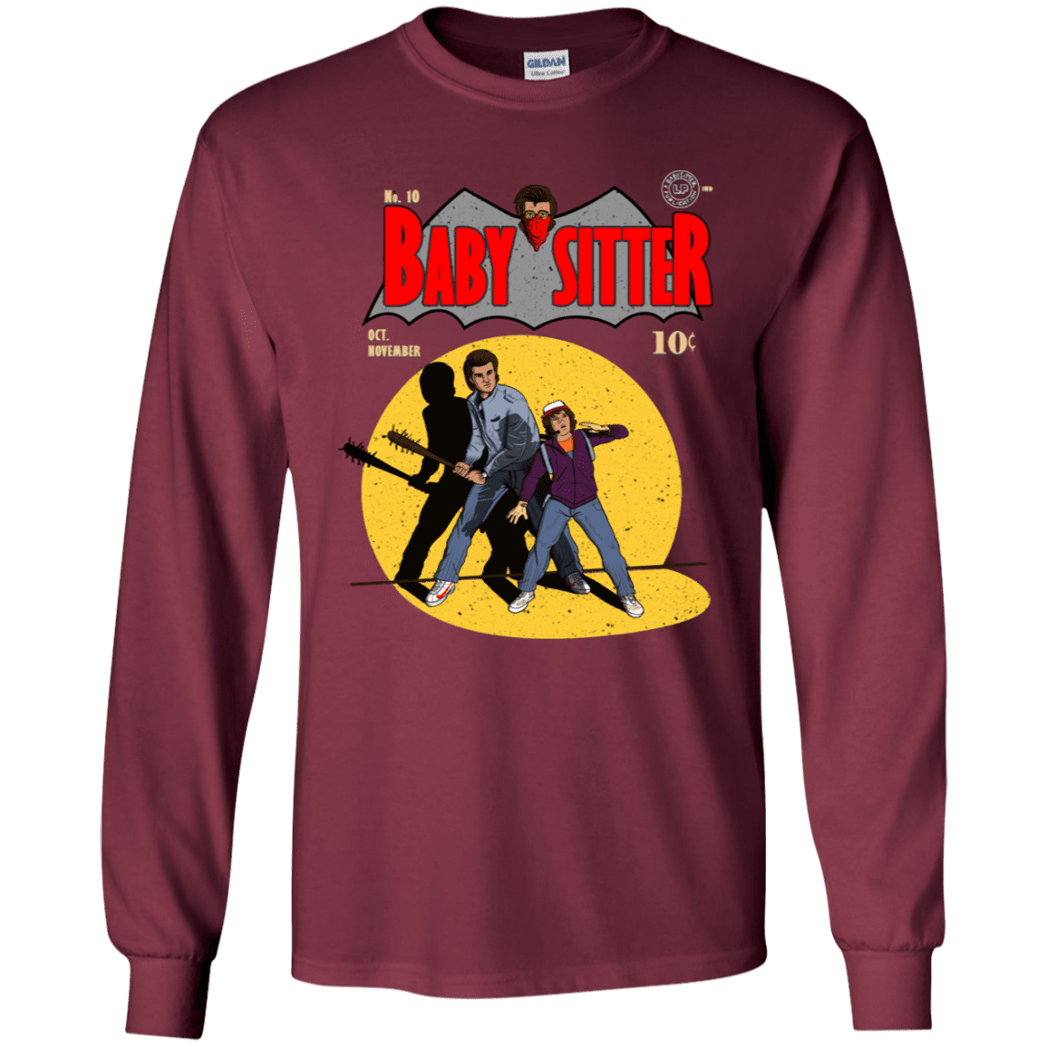 T-Shirts Maroon / YS Babysitter Batman Youth Long Sleeve T-Shirt