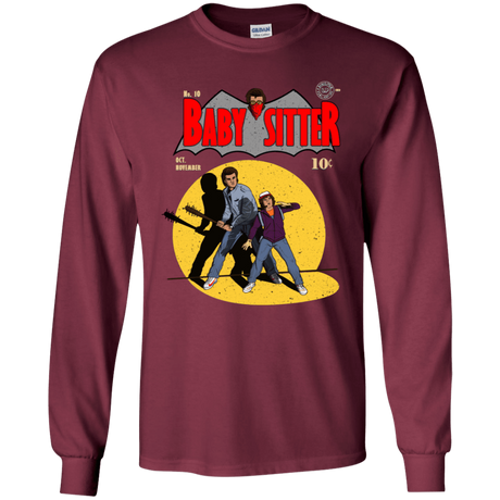 T-Shirts Maroon / YS Babysitter Batman Youth Long Sleeve T-Shirt