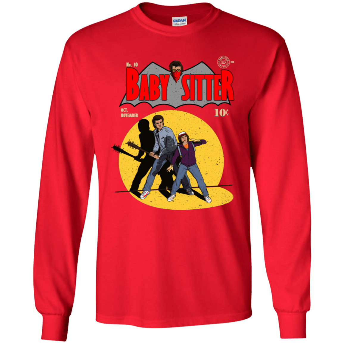 T-Shirts Red / YS Babysitter Batman Youth Long Sleeve T-Shirt