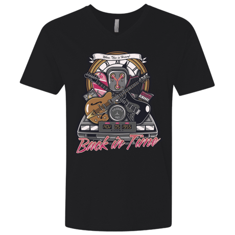 T-Shirts Black / X-Small Back in time Men's Premium V-Neck