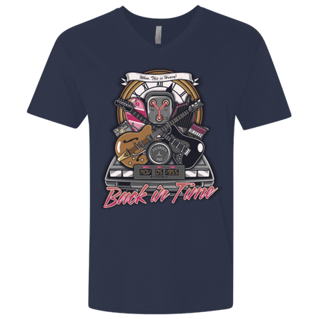 T-Shirts Midnight Navy / X-Small Back in time Men's Premium V-Neck