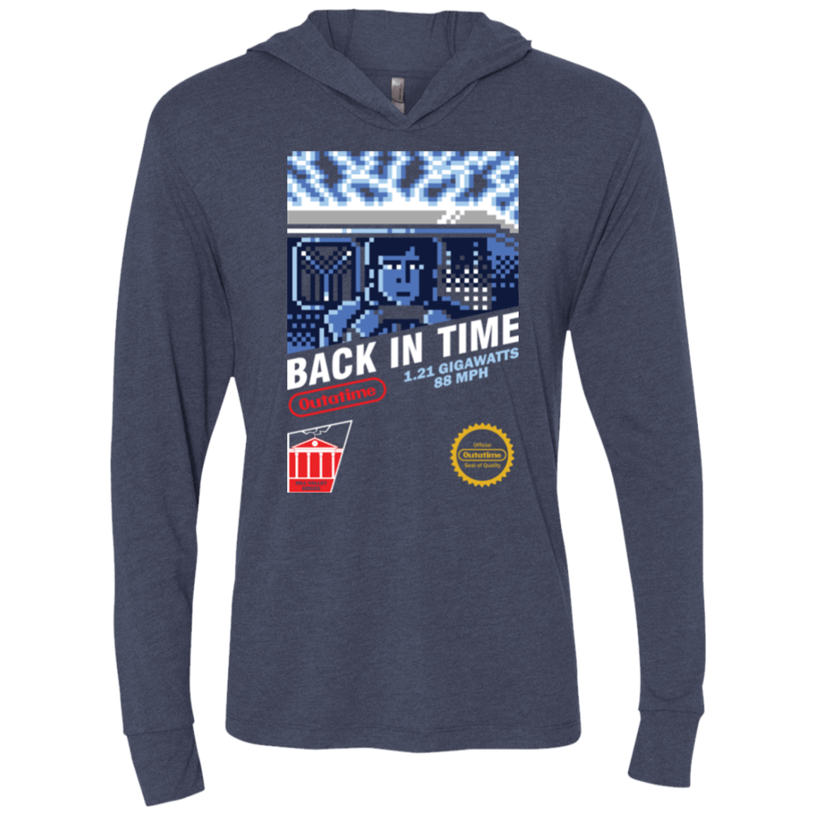 T-Shirts Vintage Navy / X-Small Back In Time Triblend Long Sleeve Hoodie Tee