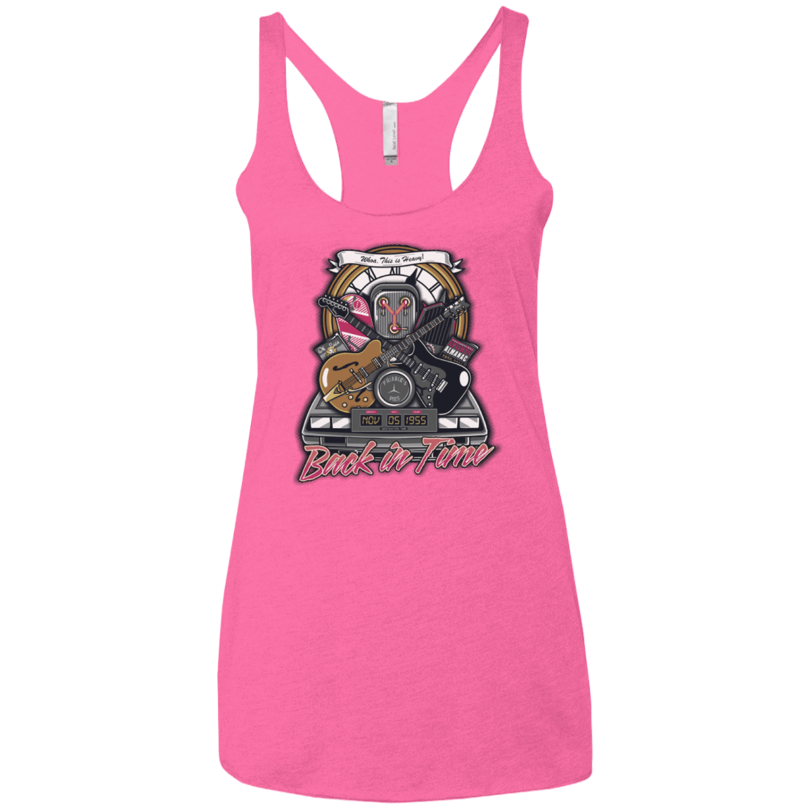 T-Shirts Vintage Pink / X-Small Back in time Women's Triblend Racerback Tank