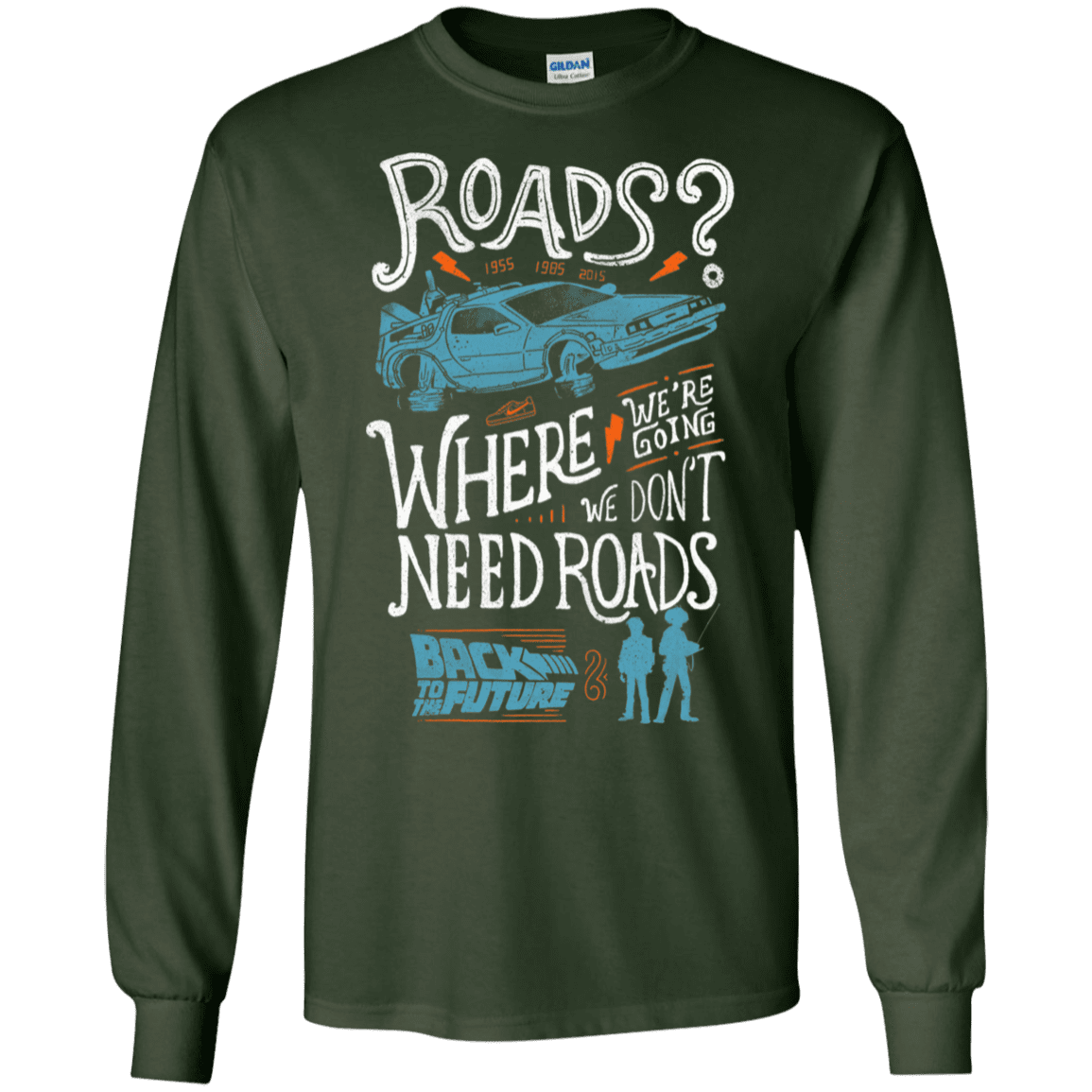 T-Shirts Forest Green / S Back to the Future Men's Long Sleeve T-Shirt