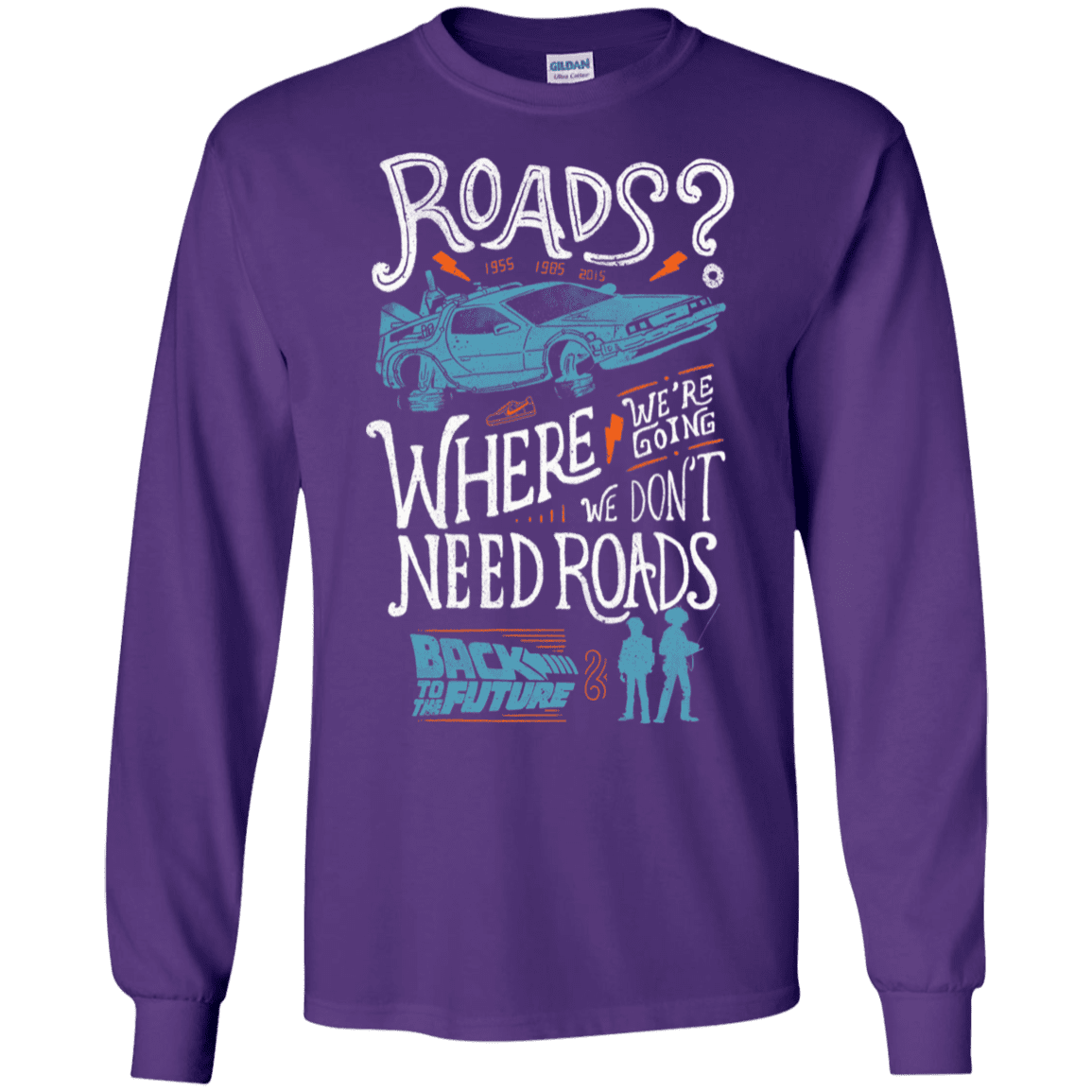 T-Shirts Purple / S Back to the Future Men's Long Sleeve T-Shirt