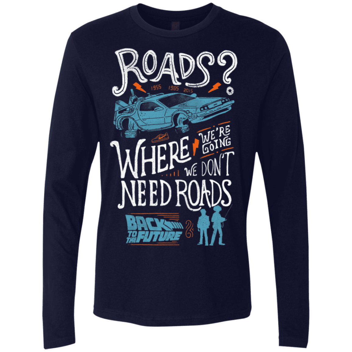 T-Shirts Midnight Navy / S Back to the Future Men's Premium Long Sleeve