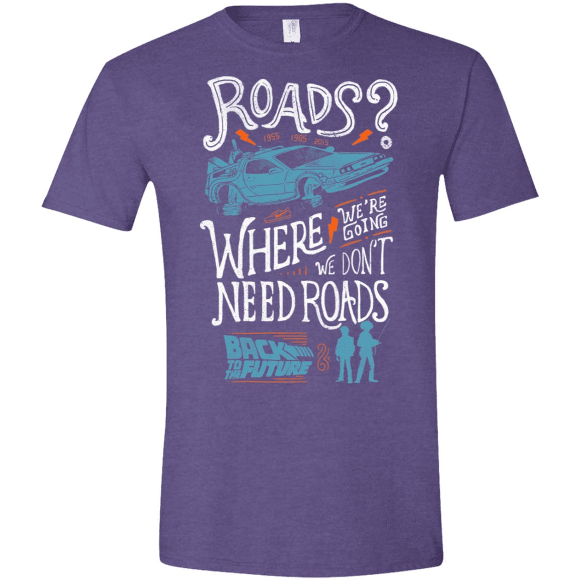 T-Shirts Heather Purple / S Back to the Future Men's Semi-Fitted Softstyle