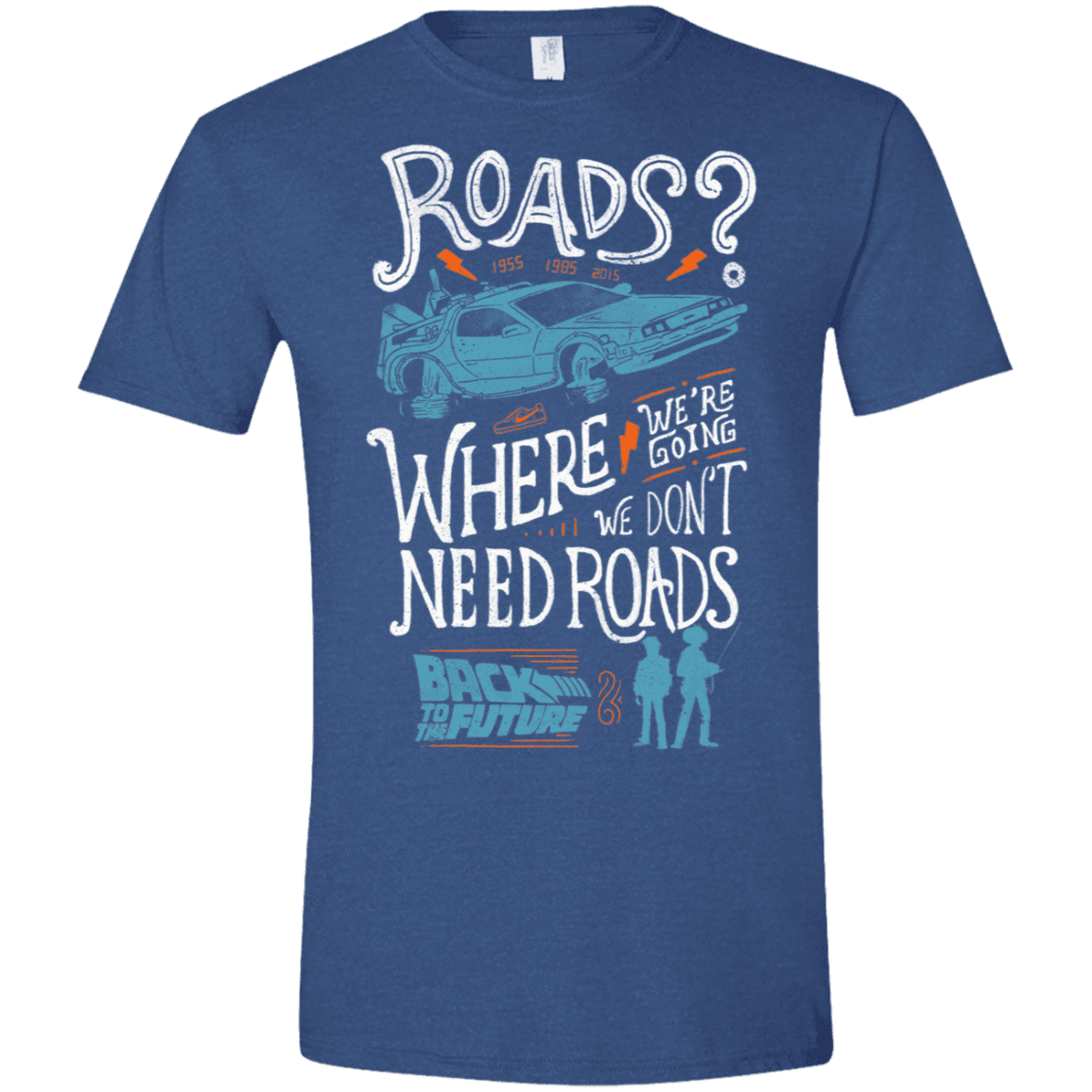 T-Shirts Heather Royal / X-Small Back to the Future Men's Semi-Fitted Softstyle