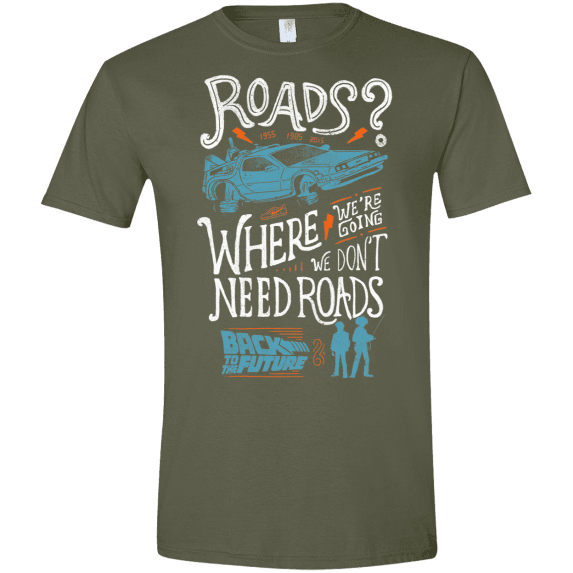 T-Shirts Military Green / S Back to the Future Men's Semi-Fitted Softstyle