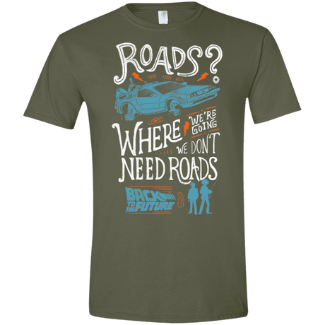 T-Shirts Military Green / S Back to the Future Men's Semi-Fitted Softstyle